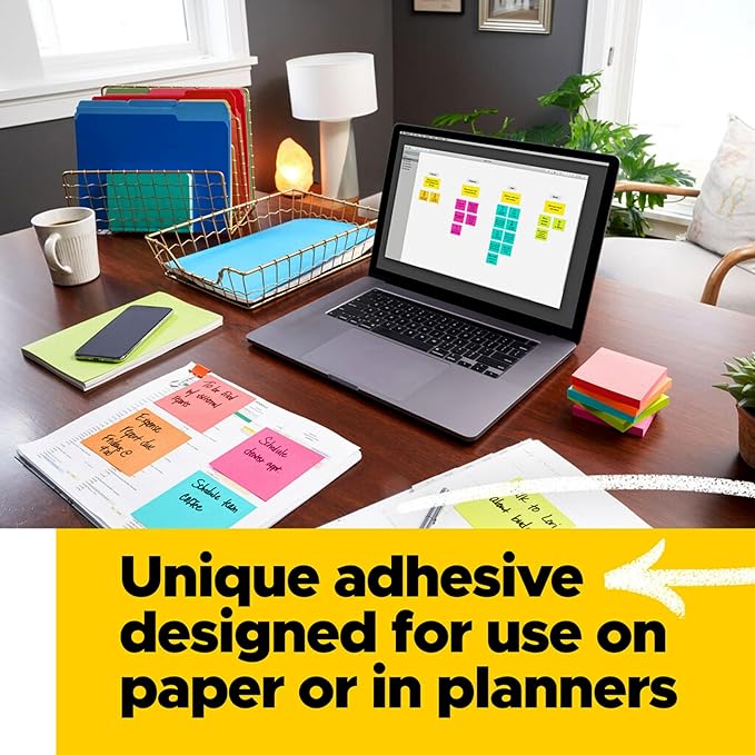 Post-it Mini Notes, 1 3/8 in. x 1 7/8 in., 4 Sticky Notes Pads, 50 Sheets per Pad, Poptimistic Collection, School Supplies and Oﬃce Products, The Original Post-it Note