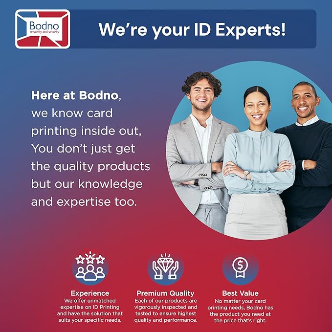 Bodno Seaory S28 Dual Sided ID Card Printer & Complete Supplies Package ID Software and Camera - Bronze Edition