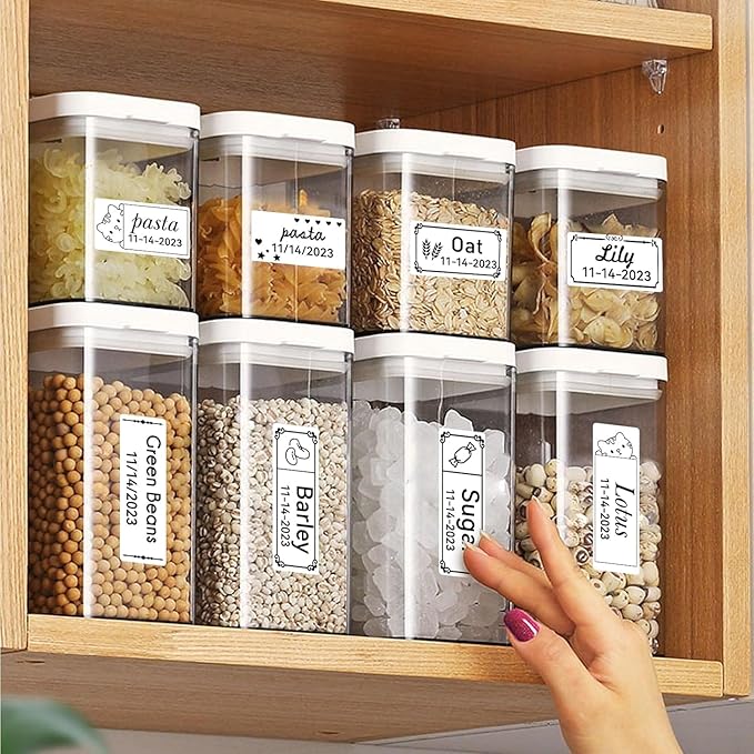 3 Rolls Labels for NIIMBOT B1 B21 B3S B31 K3, 2'' x 1.18'' (50x30mm) Kitchen Labels for Containers, Waterproof, Oil-Proof and Tear-Proof Thermal Printer Labels