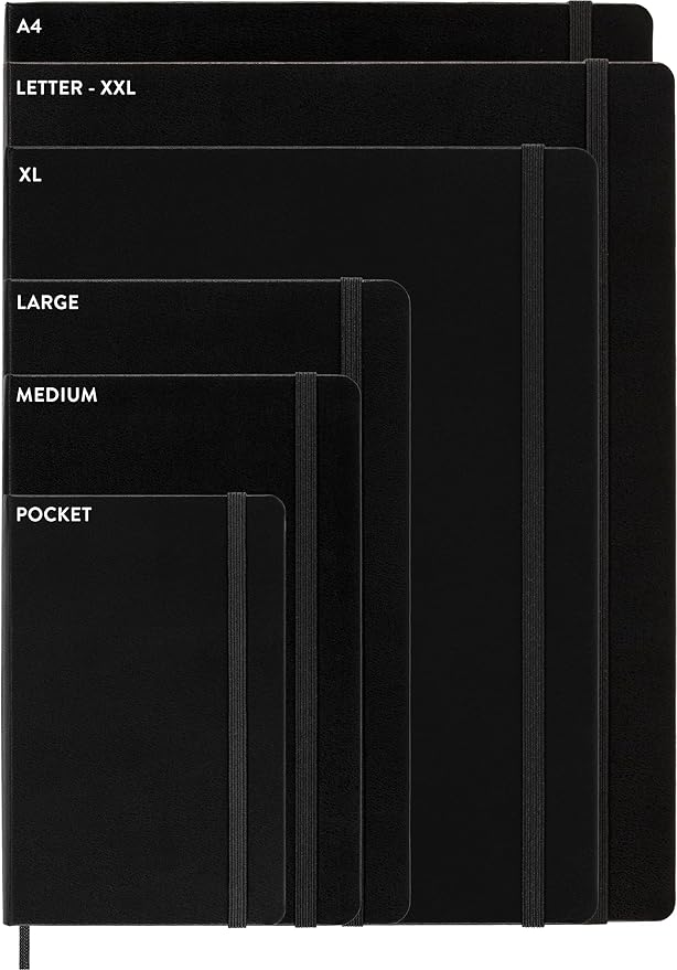 Moleskine Classic Notebook, Hard Cover, Large (5" x 8.25") Plain/Blank, Black, 240 Pages