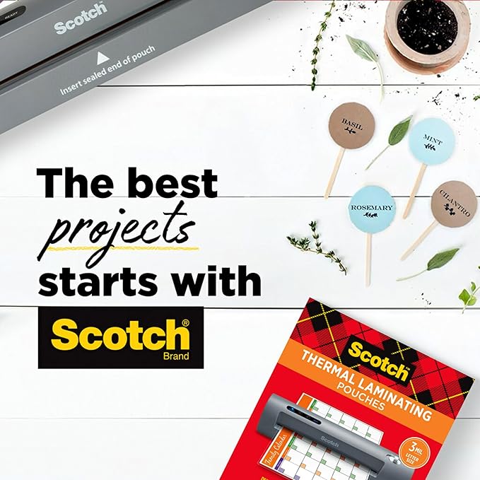 Scotch Thermal Laminating Pouches Premium Quality, 5 Mil Thick for Extra Protection, 20 Pack Business Card Size Laminating Sheets, Our Most Durable Lamination Pouch, 2.3 x 3.7 inches (TP5851-20)