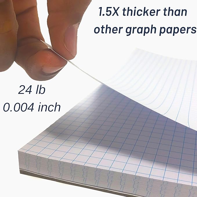 Mr. Pen- Engineering Paper, Graph Paper, 5x5 (5 Squares per inch), 8.5"x11", 55 Sheets, 3-Hole Punched, Grid Paper, Graphing Paper, Computation Pads, Drafting Pad, Blueprint Paper