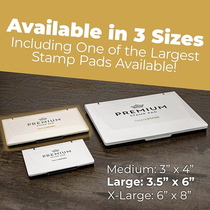 Premium Stamp Pad Extra Large Size 6" x 8" - for Traditional Rubber Stamps - Felt Pad Green Color