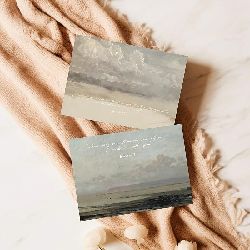 | Christian Greeting Cards Set of 6 with Envelopes |Jesus Decor & Christian Gifts for Women, Scripture Cards Biblical Cards Religious Gifts Christian Home Décor (5"x7" Scenic Scripture Set)