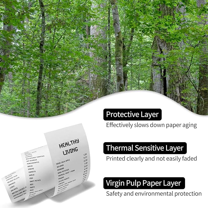 Thermal Receipt Paper Rolls, 3 1/8" x 230ft, 20 Rolls