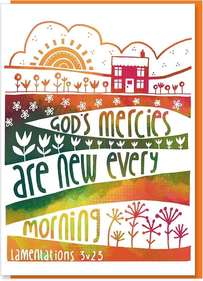 Christian greeting cards with Scripture, 9 in this pack of thinking of you cards religious, blank inside, hand drawn by British artist Jacqui Grace (Multicolored / CH438)