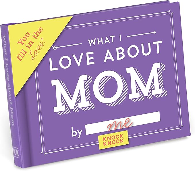 Knock Knock What I Love about Mom Fill in the Love Book Fill-in-the-Blank Gift Journal, 4.5 x 3.25-inches
