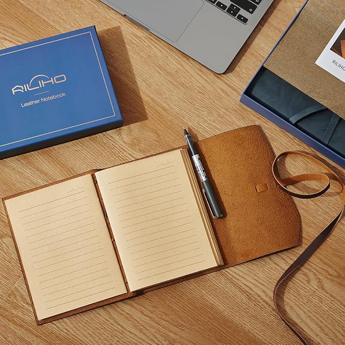 Leather Journal Notepad, Small Notebook 4.8x6.5 Inches, Mini Journal, Retro Premium Planner, Lined Diary Vintage Style, Ideal for Women and Men, Artists, Travelers, Red