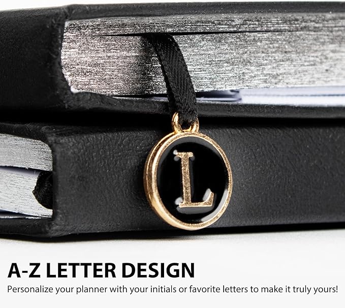 Undated Weekly and Monthly Planner, Cofullsky Weekly To Do List Planner Notebook with Unique Lettering Ribbon A5 Size Personalized Present Suitable for Women Men Teachers Kids (Letter R)
