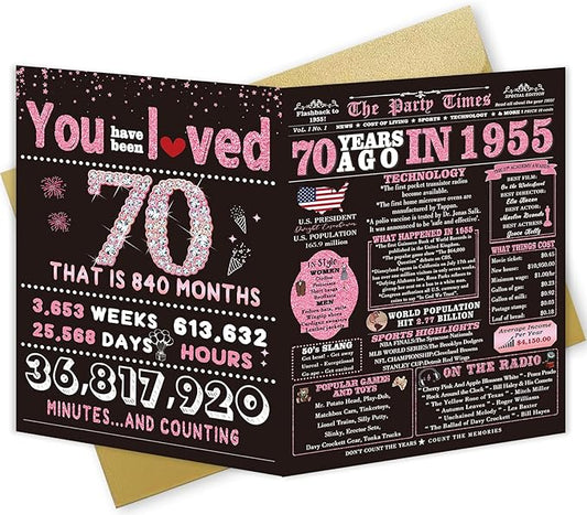70th Birthday Gifts for Women/70 Year Old Woman - 70th Birthday Decorations, Cards & Party Supplies for Women