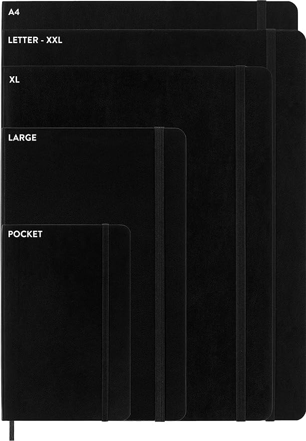 Moleskine Classic Expanded Notebook, Soft Cover, Large (5" x 8.25") Plain/Blank, Black, 400 Pages