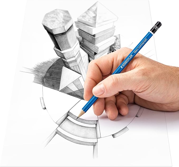 STAEDTLER Mars Lumograph 2H Graphite Art Drawing Pencil, 6 Pencils