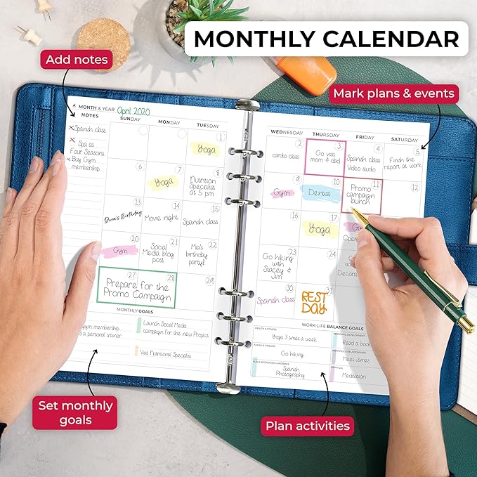 Clever Fox Weekly Planner Binder – Goal Setting Planner for Time Management & Weekly Tasks – Work & Life Organizer with to Do List & Habit Tracker – Undated, 7″ x 9″ Hardcover (Mystic Blue)
