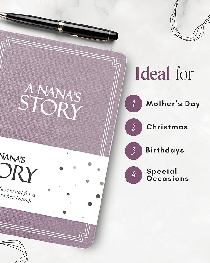 Nana's Life Story Journal (Hardcover): A Meaningful Keepsake for Nana to Share Her Journey and Memories, Book Includes 250+ Prompt Questions, Sentimental Gifts for Mother's Day, Birthday & Christmas