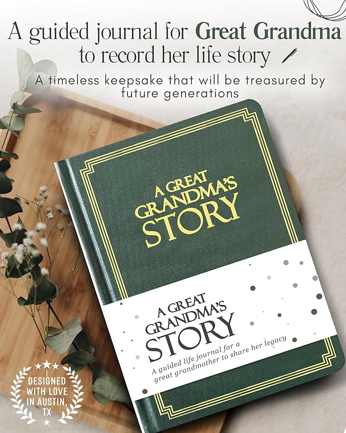 Great Grandma's Life Story Journal (Hardcover): A Meaningful Keepsake for Great Grandma to Share Her Journey & Memories, Book Includes 250+ Prompts, Great Gifts for Mother's Day, Birthday & Christmas