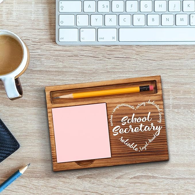 School Secretary Gifts, School Secretary Appreciation Gifts, Thank You School Secretary Gifts for Secretary, Office Assistant, Staff Worker, School Admin Desk Self-Stick Note Pad Holders GSH9