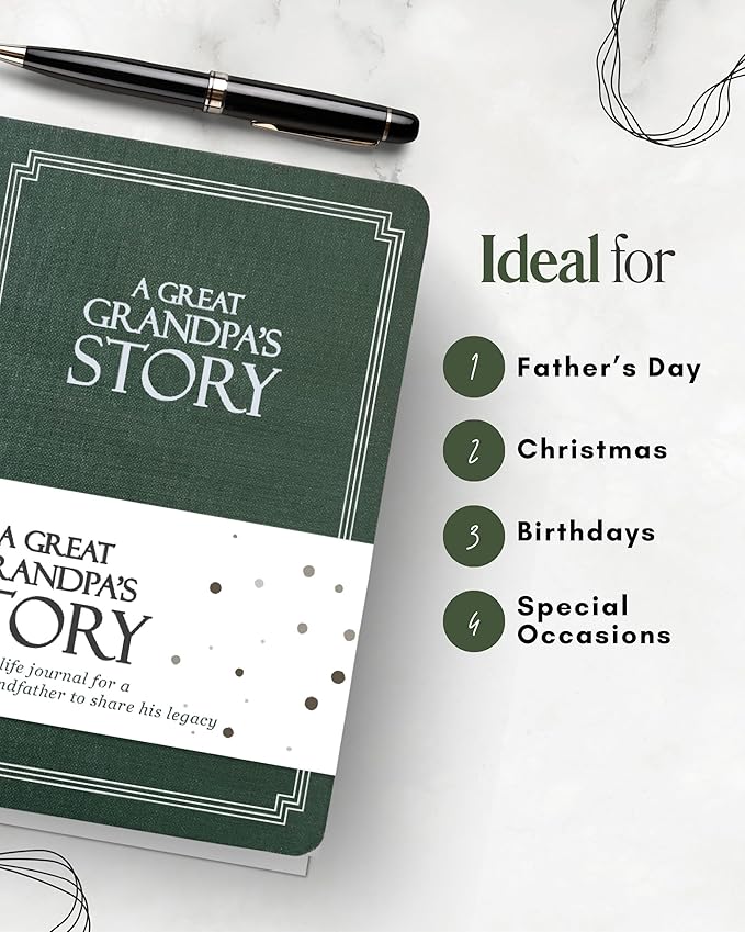 Great Grandpa's Life Story Journal (Hardcover): A Meaningful Keepsake to Share His Journey and Memories, Book Includes 250+ Prompt Questions, Sentimental Gifts for Father's Day, Birthday & Christmas