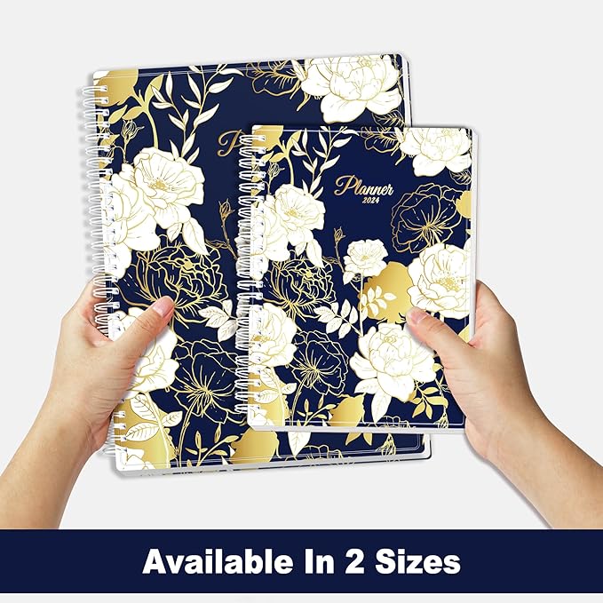 SUNEE 2025 Appointment Book, Quarter-Hourly, Weekly & Monthly - from January 2025 - December 2025, 8.5"x11" Flexible Cover, Notes, Pockets, Bookmark, Spiral Binding, Vintage Floral