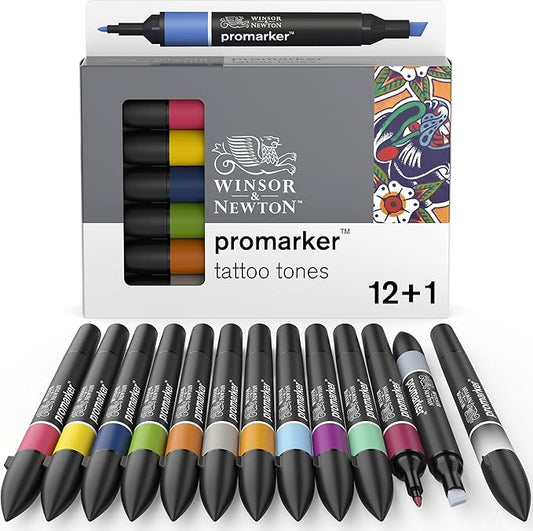 Winsor & Newton ProMarker Set, 12 Count, Tattoo Tones