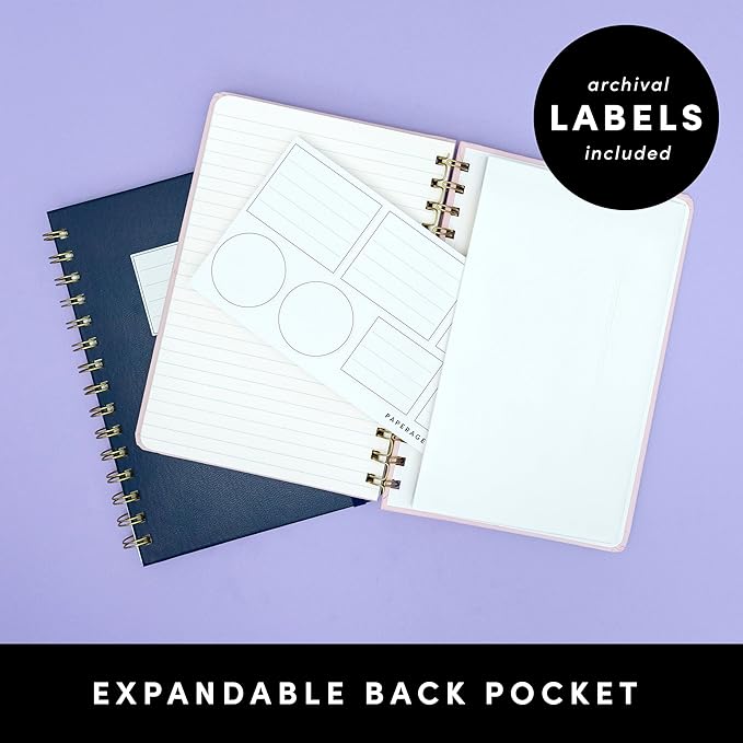 PAPERAGE Lined Spiral Journal Notebook, (Burgundy), 160 Pages, Medium 5.5 inches x 8 inches - 100 GSM Thick Paper, Hardcover, Double-Wire Spiral Journal & Notebook