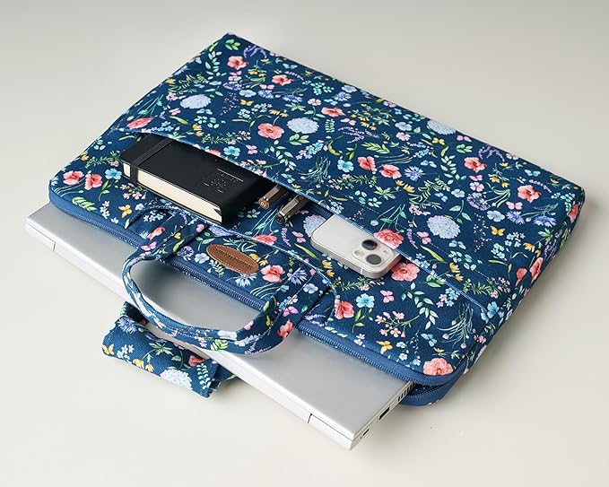 Maison d'Hermine Laptop Bag upto 15.6 inch Stain and water repellent Cotton canvas - Just Florals
