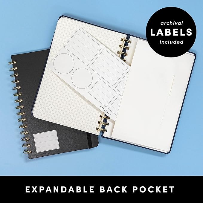 PAPERAGE Graph Paper Spiral Notebook & Journal, (Olive Green), 160 Pages, Medium 5.5 inches x 8 inches - 100 GSM Thick Graphing Paper, Hardcover, Double-Wire Grid Spiral Notebook