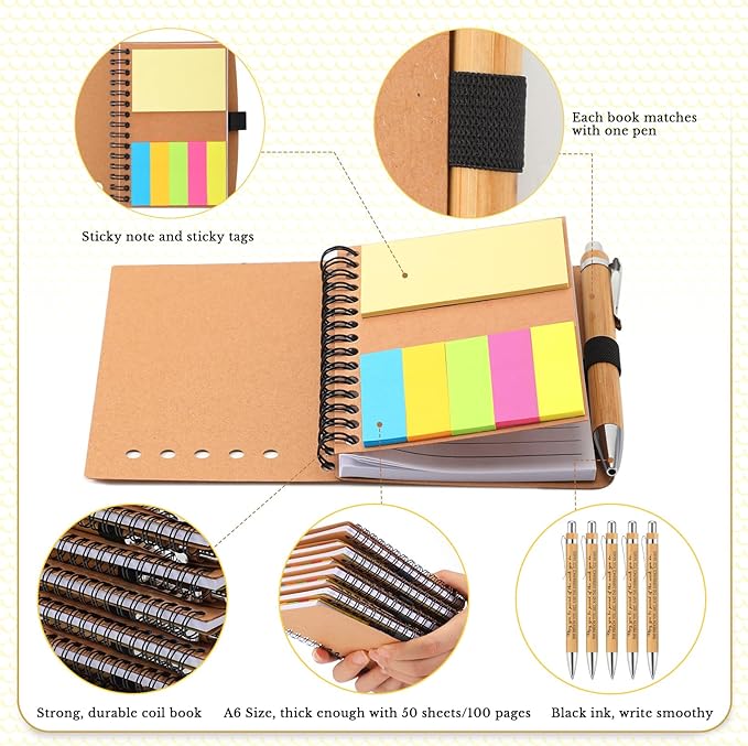 Jetec 25 Sets Bulk Employee Appreciation Gifts Bulk Inspirational Spiral Notebook with Note Ballpoint Pen Thank You Gifts for Volunteer Social Worker Nurse Staff Coworker Students (Difference Maker)