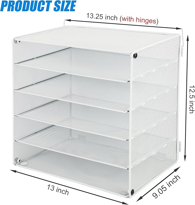 EASEPRES 5 Slot Desk Organizer Tray, White