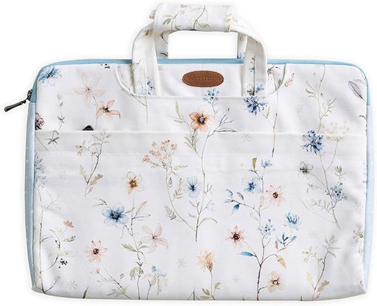 Maison d'Hermine Laptop Bag upto 13.5 inch Stain and water repellent Cotton canvas - Ice Florals