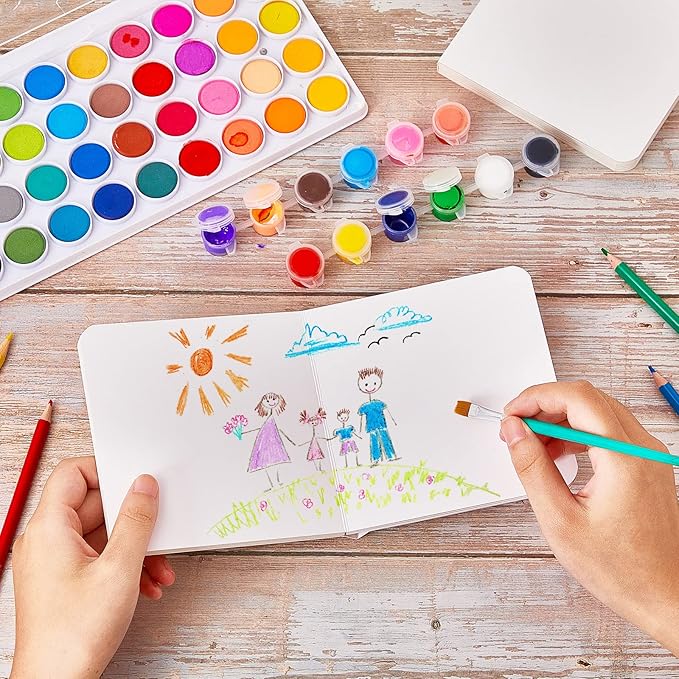 Gueevin 4 Pcs Hardcover Blank Board Book for Kids Chunky Thick Pages Book for Students Adults Sketching Drawing Writing School Office (5 x 5 Inch)