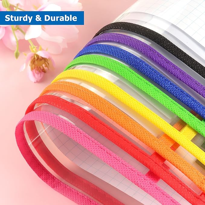 Tamaki 8 Pack Dry Erase Pockets with Rings, 10 x 14 Inch Ticket Holders Clear Plastic Sleeves Sheet Protectors for Teacher Classroom, 8 Assorted Colors