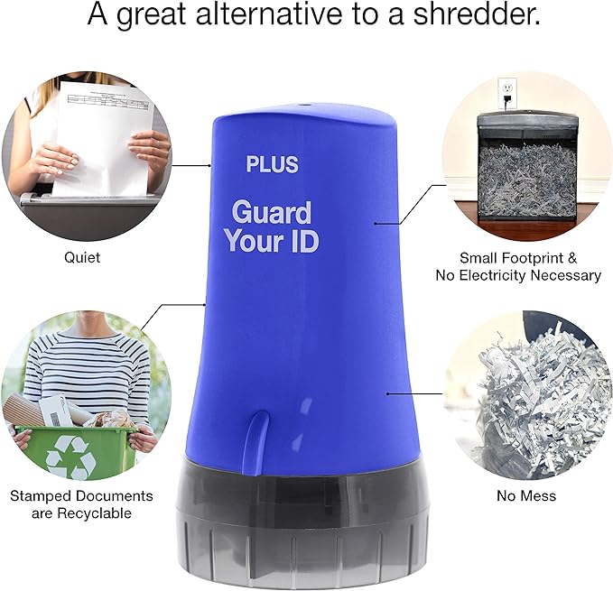 Identity Theft Prevention Security Stamp Wide Roller Security Stamp Kits (Blue)