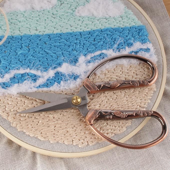 JubileeYarn Crane Motif Small Embroidery Craft Scissors - Copper - 3 Scissors