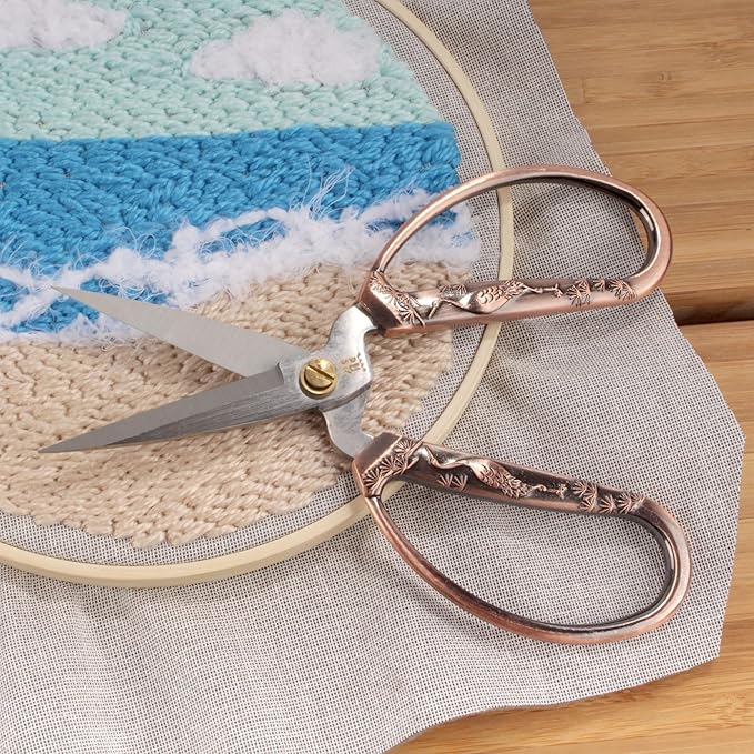 JubileeYarn Classic Chinese Small Embroidery Craft Scissors - Bronze, Copper, Silver - 1 Scissor Each