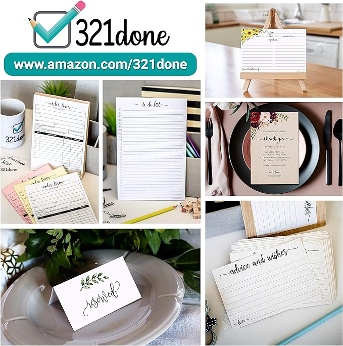 321Done Jumbo Weekly Planning Desktop Notepad - 50 Sheets (11" x 17") - Landscape Days of Week Desk Planner, Extra Large - Made in USA - Simple Script